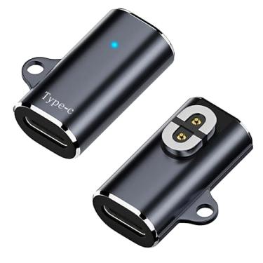 Imagem de AreMe Pacote com 2 adaptadores de carregador magnético tipo C, conversor de carregamento USB-C para AfterShokz Aeropex, Shokz OpenRun, OpenRun Pro, OpenRun Mini, OpenComm sem cabo de carregador