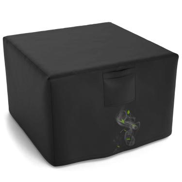 Imagem de WLEAFJ Capa quadrada para lareira a gás de 71 a 81 cm, capa para lareira de tecido Oxford resistente, capa retangular à prova d'água, 81 x 81 x 61 cm, preta