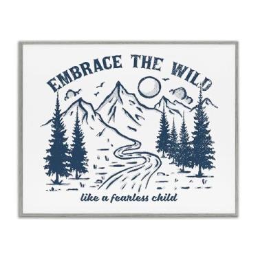 Imagem de Stupell Industries Embrace the Wild Phrase Framed Giclee Wall Art Design por Ahmed Sameh Hussein, moldura cinza, 76 x 61 cm