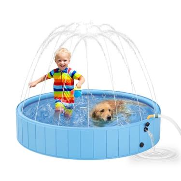 Imagem de YSJILIDE Piscinas para cães grandes, piscina de irrigação 2 em 1 para crianças, antiderrapante, para quintal ao ar livre, cães, patos e banheiras de animais de estimação 122 x 30 cm