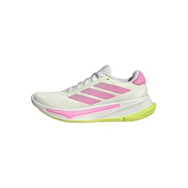 Imagem de adidas Tênis de corrida unissex infantil Supernova Ease, Branco/Rosa Bliss/Limão Pulso, 7 Big Kid