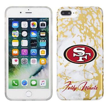 Imagem de Prime Brands Group Capa de celular para Apple iPhone 8 Plus/7 Plus/6S Plus - Branco/Ouro - Licenciado pela NFL São Francisco 49ers