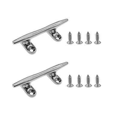 Imagem de TTZEZE Gancho de barco de aço inoxidável, grampos de base aberta com porcas, gancho de toalha de barco gancho de corda com fixadores para parede, barcos, caiaque, fuzileiro naval, convés, decoração