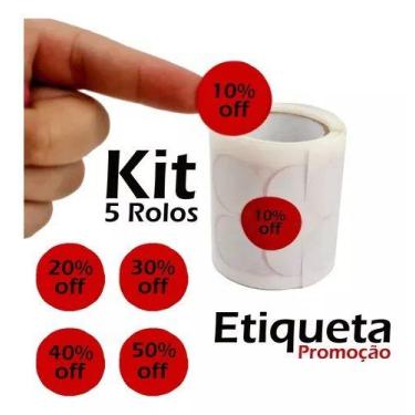 Imagem de Etiquetas Adesiva Vermelho Desconto  Off 10% A 50% - Etiquetas express