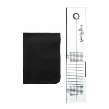 Imagem de Régua de calibração de toca-discos de vinil, ferramenta protetora de alinhamento de caneta giratória com pano de limpeza