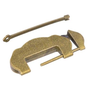 Imagem de Fechadura de União Longa Tradicional do Século, Cabeça de Fechadura de Liga, Estilo retrô da Dinastia Ming e Qing, Cabeça de Fechadura Antiga, Cadeado Aberto Lateral da Porta do