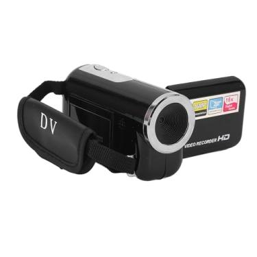 Imagem de Câmera de Vídeo 1080p Câmera de Vídeo, Gravador de Câmera de Zoom Digital 16x Com Tela de Rotação de 2 Polegadas, Gravador de Câmera Digital de 16MP para Viagem (Preto)