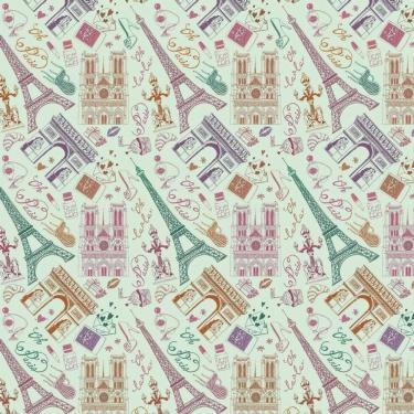 Imagem de Papel Parede Verde Claro Paris Carta Coração Perfume Beijo