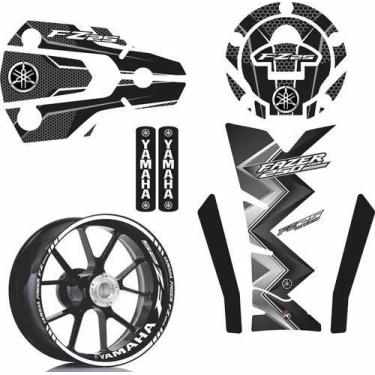 Imagem de Kit Adesivo Protetor E Friso Yamaha Fazer Fz25 Preto Branco - Resitank
