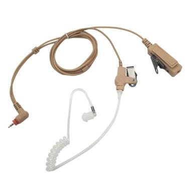 Imagem de HELETUL Fone de ouvido de tubo acústico com microfone FBI Surveillance PTT Fone de ouvido de 2,5 mm, peça única de 1 pino, fone de ouvido Walkie Talkie, fone de ouvido para rádio Motorola sl 7550