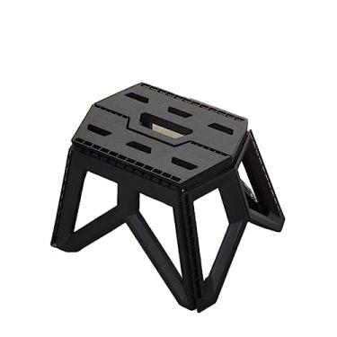 Imagem de KZGMMHY8 Banqueta portátil dobrável de plástico ao ar livre banco de pesca resistente e durável banco de acampamento (cor: estilo 2 (preto), tamanho: 28,5 * 20 cm)