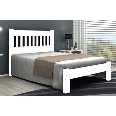 Imagem de Cama Queen Size Pérola de Madeira Maciça Tauari - Cor Branco