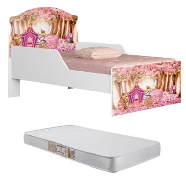 Imagem de Mini Cama Infantil Juvenil Livia Em MDF Adesivada Personagens Divertida Para Crianças (Carruagem 18)