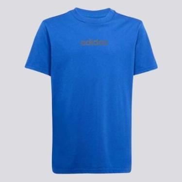 Imagem de Camiseta Adidas Logo Linear Juvenil Azul-Unissex