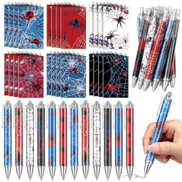 Imagem de Weekgrat 48 Pcs Spider Party Decorations Include 24 Pcs Spider Spiral Notepads Mini Notebooks 24 Pcs Spider Ballpoint Pens for Spider Party Favors Birthday Party Decoration Supplies