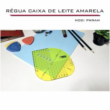 Imagem de Régua Caixa Leite Gabarito Patchwork PW9 15 cm Amarelo Fenix