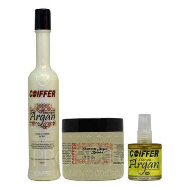 Imagem de Kit Argan Coiffer Linha Manutenção 3 Passos Com Oleo Argan