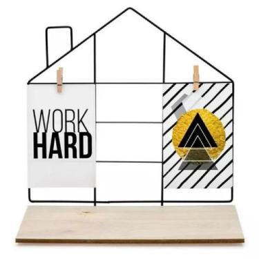 Imagem de Prateleira Decorativa Porta Retrato Metal Formato Casa - Equipe