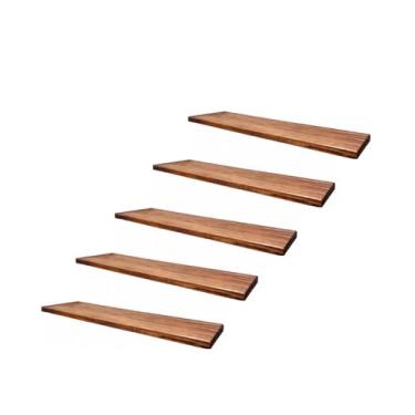 Imagem de Prateleiras de Madeira C Suporte Embutido invisível Madeira Pinus Natural (IPE) 60cm (5)