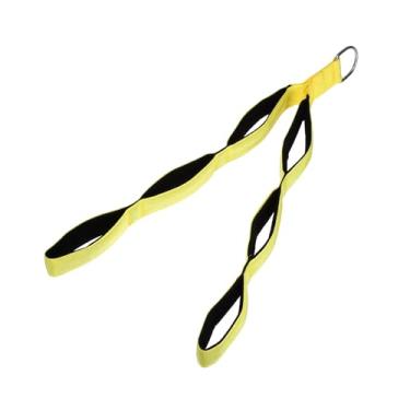 Imagem de PATIKIL Alça de fixação de cabo de corda tríceps, 68,5 cm 3 em 1, 3 em 1, alça de extensão de tríceps para academia, casa, empurrar para baixo, puxador facial, amarelo