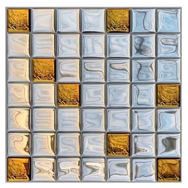 Imagem de Pastilha Adesiva Resinada, Espelhada Vidro Dourado, 4 unidades, Cromo Sign