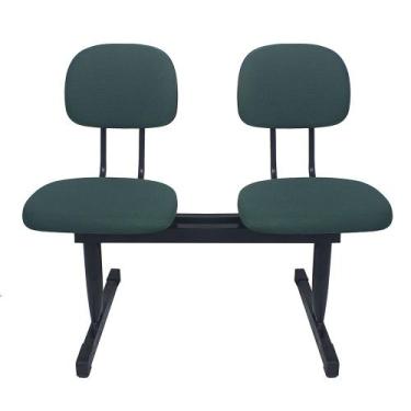Imagem de Cadeira longarina secretaria reta 2 lugares verde - PopMov
