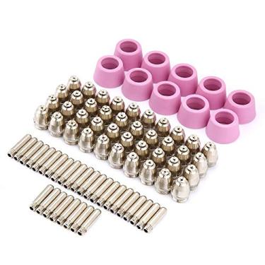 Imagem de 80pc AG60 SG55 Plasma Cutter Consumíveis Eletrodo Bicos Copos Kit, Com Ceramic Shield Cups, Peças de Reposição para SG55, AG-60 Tocha