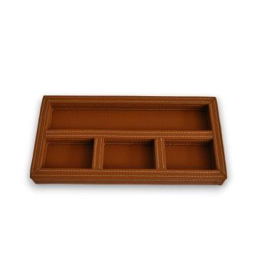 Imagem de Bandeja de escritorio de couro sintetico marrom