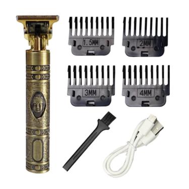 Imagem de Máquina De Cortar Cabelo Masculina. Vintage T9. Dourada