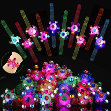 Imagem de Pulseiras LED Light Up Fidget Spinner, pacote com 48 unidades para crianças