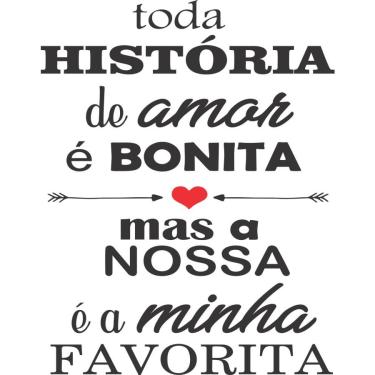 Imagem de Adesivo Decorativo de Parede Frase História de Amor