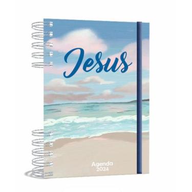 Imagem de Agenda Gospel Cristã 2024 - Jesus Céu azul - A5 2024 - Um Versículo em