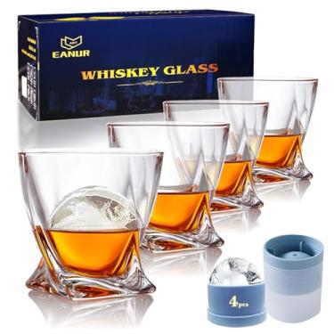 Imagem de ART EANUR Conjunto De 4 Copos Uísque Old Fashioned Com Moldes Gelo, 11 Oz Rocks Para Coquetéis Escoceses, Rum, Vodka, Presentes Homens, O Dia Dos Pais