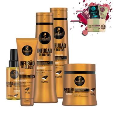 Imagem de Kit Haskell Infusão de Óleos Sh Cond Másc 500gr Leave e Óleo