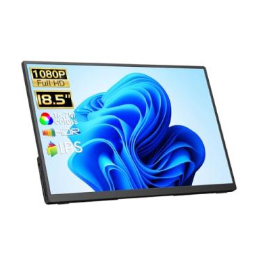 Imagem de Qunub Monitor Portátil De 18,5 Polegadas, 100 Hz, Fhd, Usb-C, Hdmi, Monitor De Viagem Com Suporte Integrado, Vesa E Alto-Falantes, Monitores Portáteis Para Jogos Eye Care Hdr