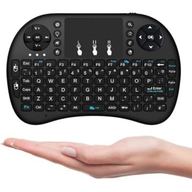 Imagem de Mini Teclado Sem Fio com Touchpad e LED Compatível com Smart TV, PC Jogos USB