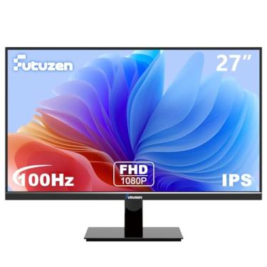 Imagem de Futuzen Monitor De Computador De Escritório De 27 Polegadas Ips Fhd 1080P 100Hz Monitor De Pc De Trabalho Com Moldura Ultrafina Eye Care Monitores Led De Baixa Luz Azul Montáveis Vesa Tela Antirref