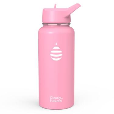Imagem de Clearly Filtered Garrafa de água | Alva/remove mais de 220 contaminantes, aço inoxidável isolado de parede dupla, livre de BPA/BPS, livre de ftalatos, filtra flúor e cloro (947 ml, chiclete)
