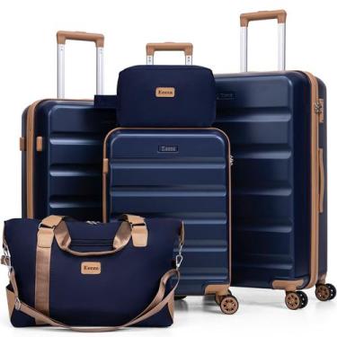 Imagem de Conjunto de bagagem Eeeza, estojo rígido em ABS de 5 peças com botão g