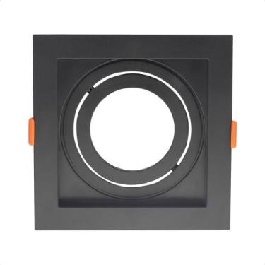 Imagem de Spot Embutir Recuado Par 20 E27 Quadrado Direcionável Preto - Blumenau