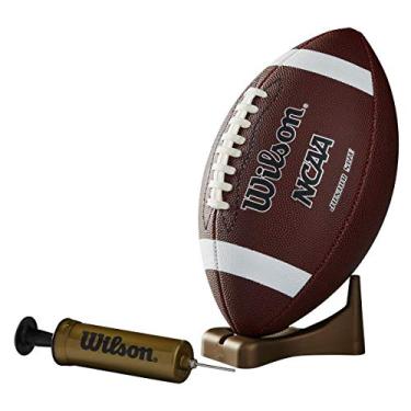 Imagem de Bola de futebol americano Wilson NCAA Supreme com bomba e camiseta (júnior)