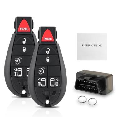 Imagem de 2 peças de substituição simples OBD e controle remoto para Dodge Grand Caravan Chrysler Town and Country 2008-2017 Jeep Grand Cherokee 2008-2015 M3N5WY783X IYZ-C01C com kit de instruções DIY