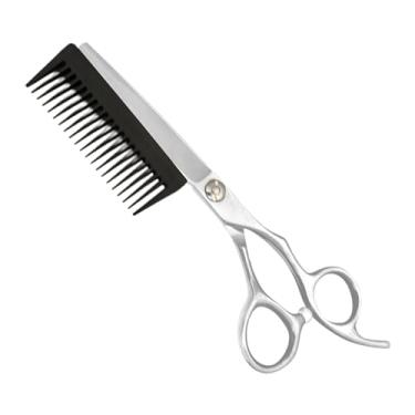 Imagem de Tesoura De Corte De Cabelo - Tesoura De Corte De Cabelo Profissional,Tesoura Dupla De Desbaste 2 Em 1 Com Pente Removível Para Crianças Idosos Homens Mulheres Esteticista Barbearia E Uso Doméstico