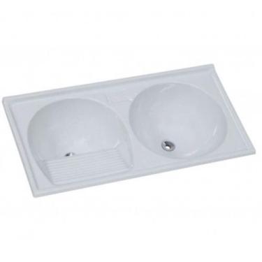 Imagem de Tanque Standart Duplo 100x51cm Branco - 500107 - A.J. RORATO - A.j.ror