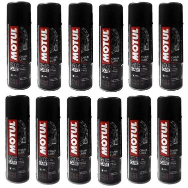 Imagem de Kit Com 12 Lubrificantes Corrente Moto Bike Motul C2 Chain Lube Road 200Ml Caixa Fechada
