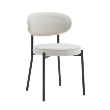 Imagem de Cadeira De Jantar Eva Tecido Rivatti - Off White