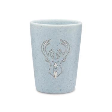 Imagem de Rico Industries NBA Basketball Milwaukee Bucks Baby Blue 59 ml Copo de tiro de cerâmica para fãs, gravado a laser em vidro colorido moderno de dose única