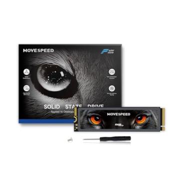 Imagem de MOVE SPEED SSD HB7450 de 1 TB para PS5 com dissipador de calor TLC NAND, Unidade de estado sólido interna PCIe 4.0 NVMe M.2 - até 7450 MB/s, expansão de armazenamento 3D NAND, compatível com PS5
