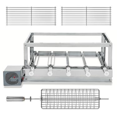 Imagem de Churrasqueira Gira Grill Inox - Artinox Grill - 5 Espetos Giratórios + 2 Grelhas Móveis + Grelha Giratória Peixe/Frango