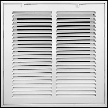 Imagem de Grade de filtro de ar de retorno de aço da HANDUA | Grade de cobertura de duto HVAC para porta de rosto removível para filtro de 2,5 cm, branco, 14"x14", White